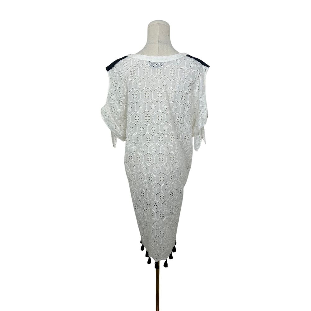 Hemant & Nandita Anthropologie Aditya Embroidered Tassel Tunic White Medium Boho - Picture 11 of 11